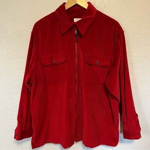VTG Jones New York Red Zip Up Shacket Corduroy XL 100% cotton